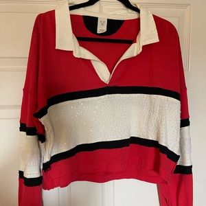 FREE PEOPLE Oversized Cropped Long Sleeves Shirt